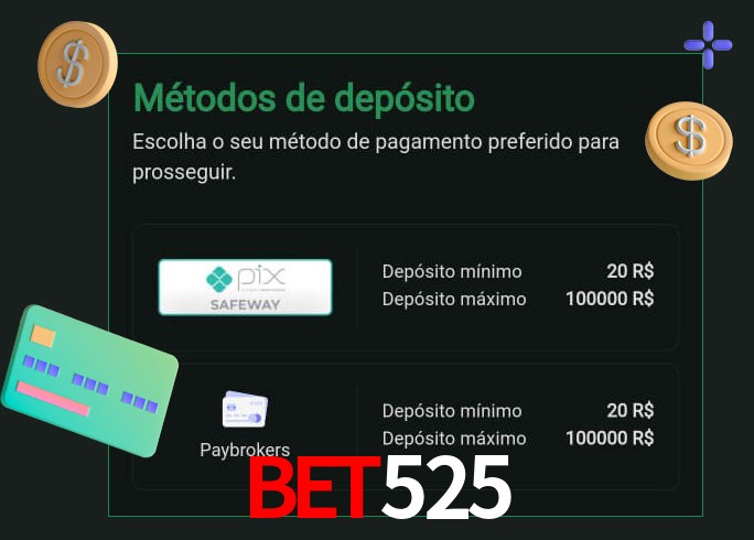 O cassino Bet525 oferece uma grande variedade de métodos de pagamento